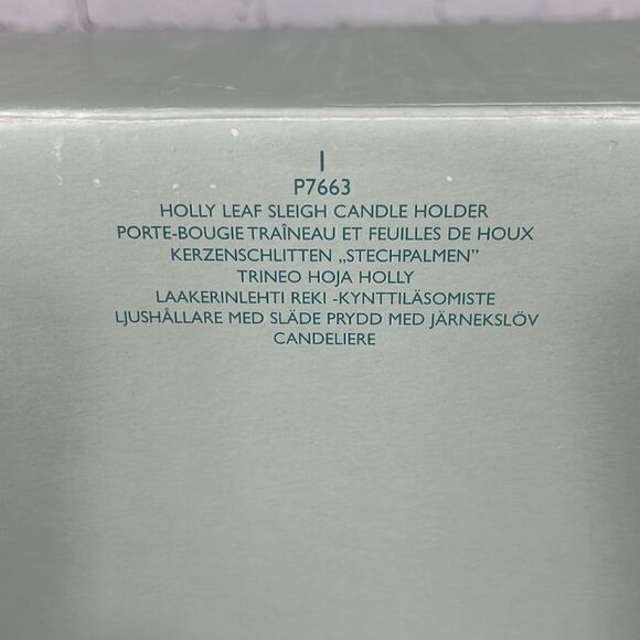 PartyLite Ceramic Christmas Holly Sleigh P7663 EUC - Picture 9 of 9